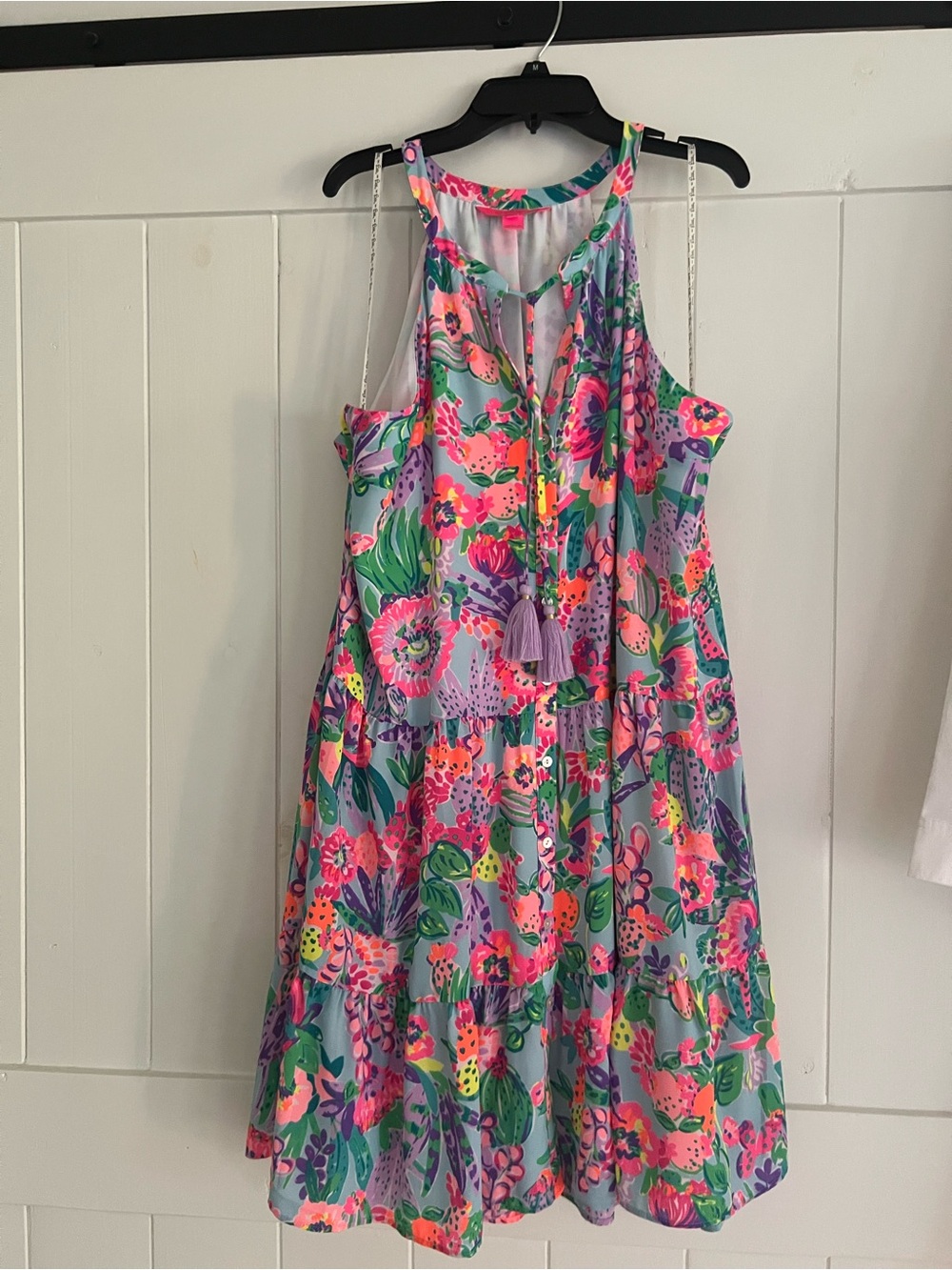 Ladies Floral Tiered Sundress in Lavender and Pink